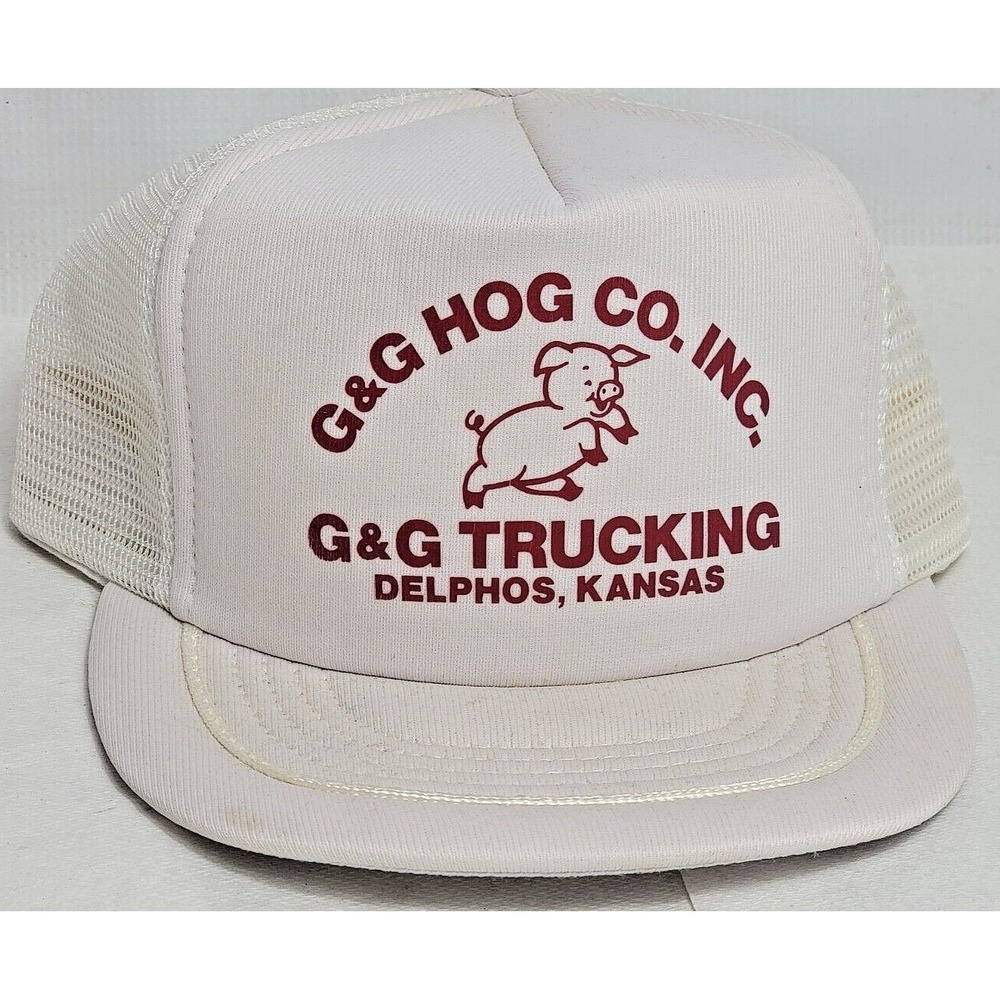 Vintage C&C Hog Co.Tracking KS. Farm Foam/Mesh Snapback Trucker Hat Cap